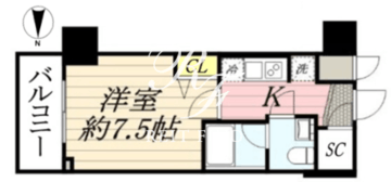 プレスタイル両国弐番館 502 間取り図