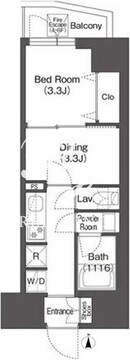 コンフォリア・リヴ西蒲田 608 間取り図