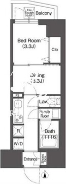 コンフォリア・リヴ西蒲田 1107 間取り図