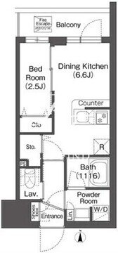 コンフォリア・リヴ西蒲田 505 間取り図