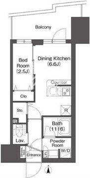 コンフォリア・リヴ西蒲田 205 間取り図