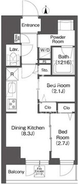 コンフォリア・リヴ西蒲田 1402 間取り図