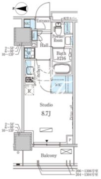 パークアクシス赤塚 404 間取り図