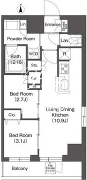 コンフォリア・リヴ西蒲田 1001 間取り図