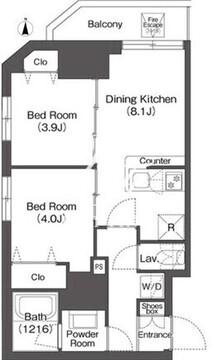 コンフォリア・リヴ西蒲田 803 間取り図
