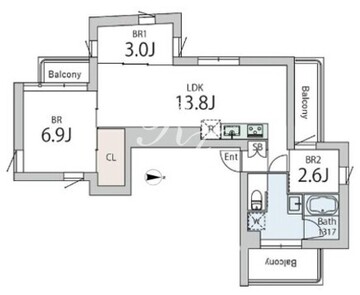 クラリティア文京本郷 401 間取り図
