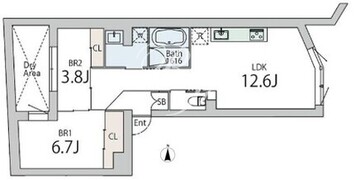 クラリティア文京本郷 101 間取り図