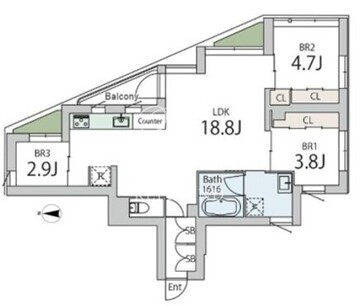 クラリティア文京本郷 302 間取り図
