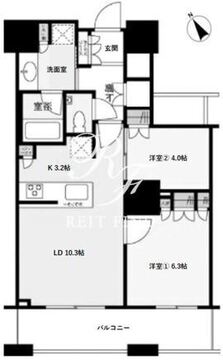 ザ・パークハウス西新宿タワー60 711 間取り図