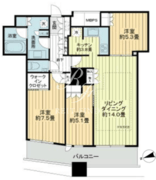 ザ・パークハウス西新宿タワー60 3905 間取り図