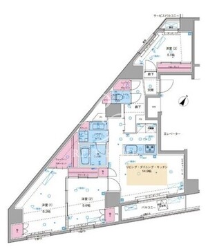 ジェノヴィア駒込駅グリーンヴェール 901 間取り図