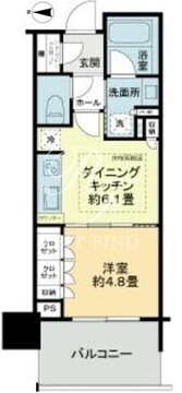 パークタワー勝どき M-1504 間取り図