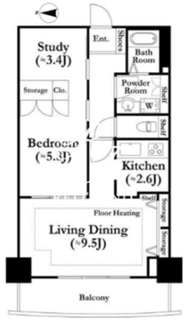 河田町ガーデン 1-312 間取り図