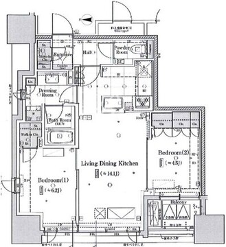 クラッシィハウス大手町ザ・スイート 1201 間取り図