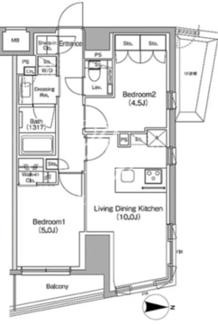 ザ・パークハビオ中野新橋 303 間取り図