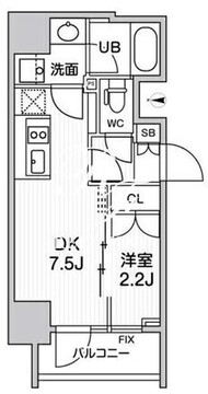 シーズンフラッツ浅草言問通り 1204 間取り図