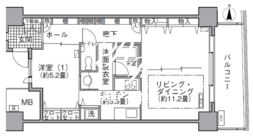 アクティ汐留 1305 間取り図