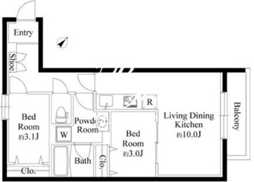 ワンズレジデンス亀戸 402 間取り図