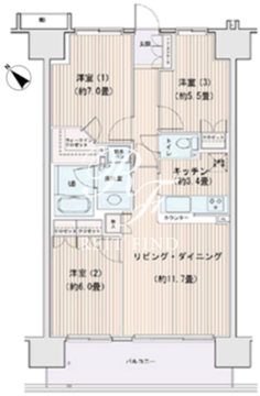エスティメゾン豊洲レジデンス A-1015 間取り図