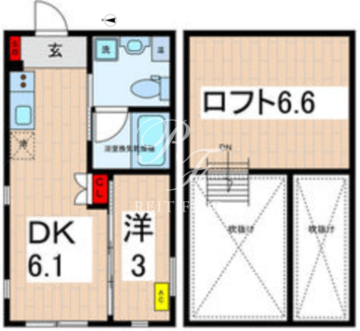 カムフェア菊川 501 間取り図
