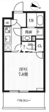 ピークス神田 404 間取り図