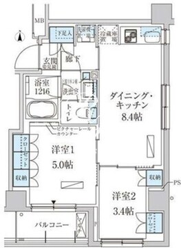 パークアクシス池上 206 間取り図