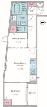 ドゥーエ梅屋敷 109 間取り図