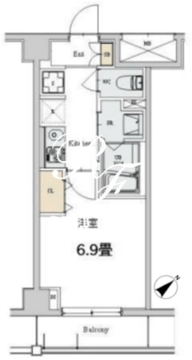 カスタリア本駒込 304 間取り図