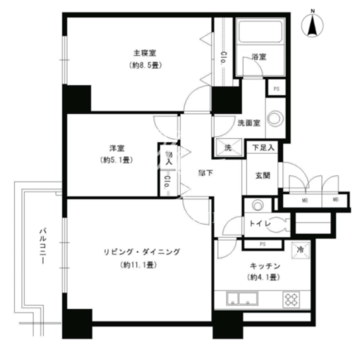 広尾ガーデンヒルズ J-705 間取り図