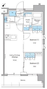 ルフォンプログレ押上イースト 413 間取り図