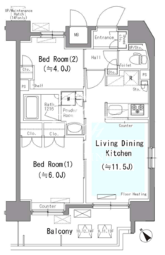 パークアクシス台東根岸 1201 間取り図