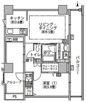 東雲キャナルコートCODAN 19-1208 間取り図