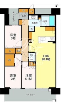 晴海フラッグ SEA-A-1508 間取り図