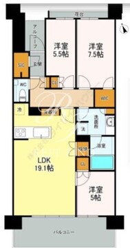 晴海フラッグ SUN-A-1106 間取り図