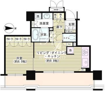 パークタワー秋葉原 805 間取り図