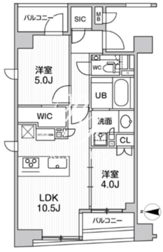 シーズンフラッツ日本橋人形町プレミア 801 間取り図