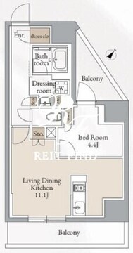 クロスレジデンス高田馬場 1112 間取り図