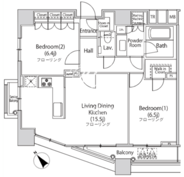 ファーストリアルタワー新宿 3006 間取り図