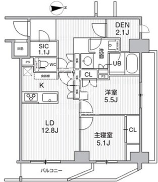 シーズンフラッツ新高円寺 403 間取り図