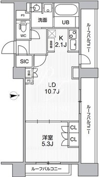 シーズンフラッツ新高円寺 702 間取り図