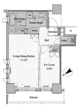 レジディア月島2 1102 間取り図