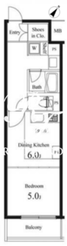 プライマル小石川 210 間取り図