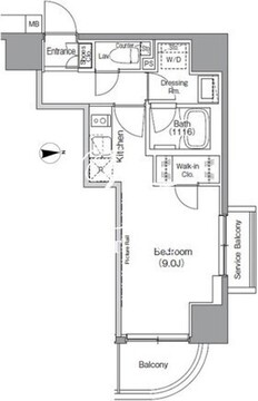 アローズ南麻布 902 間取り図
