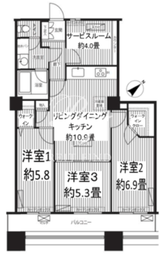 晴海アイランドトリトンスクエアビュータワー 2602 間取り図
