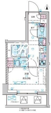 ジェノヴィア桜上水2 502 間取り図