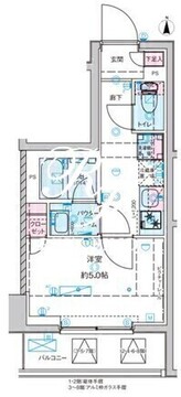 ジェノヴィア桜上水2 802 間取り図