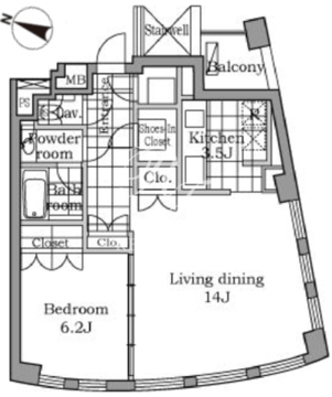 レジディアタワー乃木坂 603 間取り図