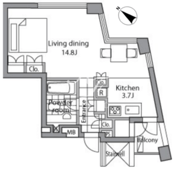 レジディアタワー乃木坂 1204 間取り図