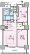 ロイヤルパークスタワー南千住 2302 間取り図