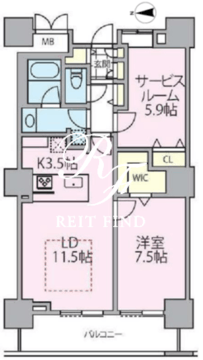 ロイヤルパークスタワー南千住 2302 間取り図